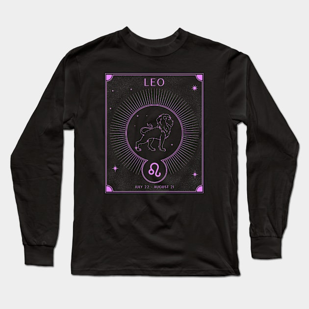 Leo Lion Zodiac Long Sleeve T-Shirt by Tip Top Tee's